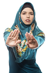 Female wearing a hijab, conservative fashion for muslims, middle east and eastern european culture....