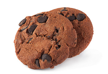 Brown cookies on white