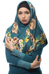 Female wearing a hijab, conservative fashion for muslims, middle east and eastern european culture....