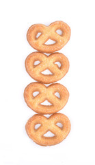 short pastry cookies isolated on white background