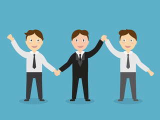 Fototapeta premium Employed engagement and Teamwork concept - Group of people holdi