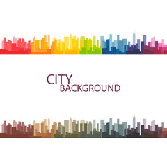 Fototapeta premium Colorful panorama city vector background