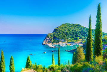 Beautiful landscape in Palaiokastritsa. Corfu islands, Greece. - obrazy, fototapety, plakaty