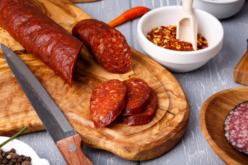 Salami with paprika.