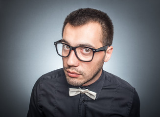 Obraz premium Portrait of strict stylished guy