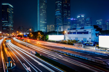 Fototapeta na wymiar urban traffic with cityscape in city of China.