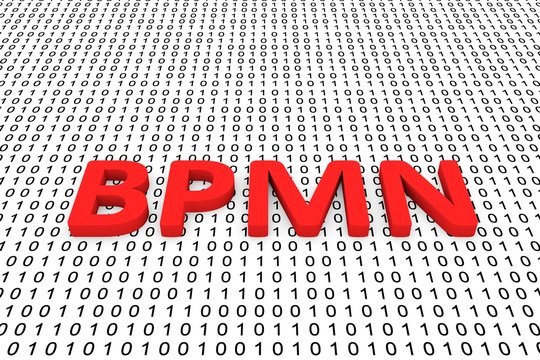 bpmn as a binary code 3D illustration