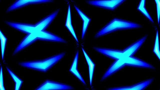 Rotating Kaleidoscope Illumination Blue Lines Abstract Background
