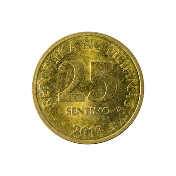 25 philippine sentimo coin (2013) obverse isolated on white background