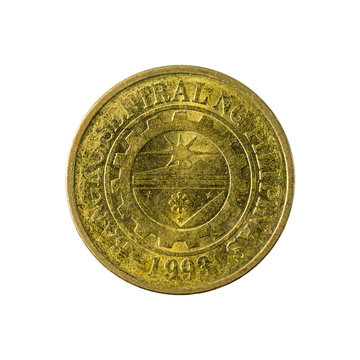 25 philippine sentimo coin (2013) reverse isolated on white background
