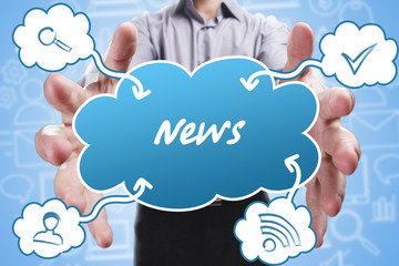 Business, Technology, Internet and marketing. Young businessman