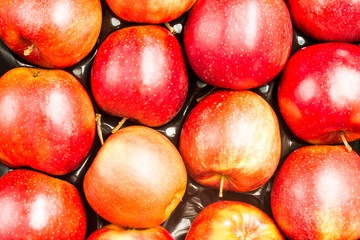 Top View Bio Red Apples Background
