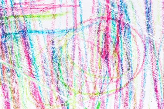 Abstract Colorful Crayons Scribble Grunge Background