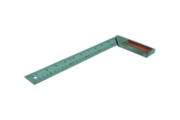 Steel framing setsquare isolated on white background. Metal angle.