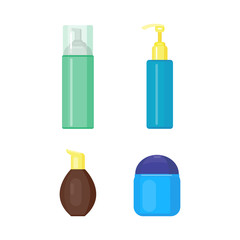 Set of cosmetic tubes isolated vector.
