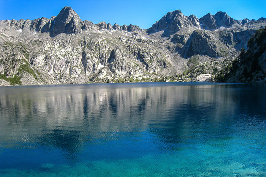 Black lake."Chariots of fire" trail. Pyrenees mountain.