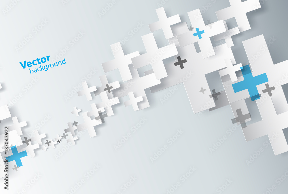Wall mural abstract background created with plus sign.