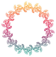 Color gradient frame with carnival masks. 