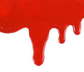 image streaks of red paint on a white background