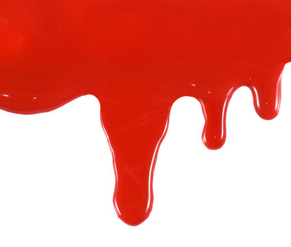 Image Streaks Of Red Paint On A White Background