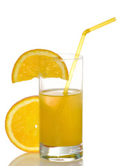 image of orange juice on a white background