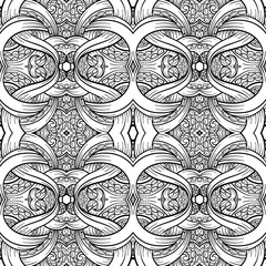 Vector black and white tentacles seamless pattern
