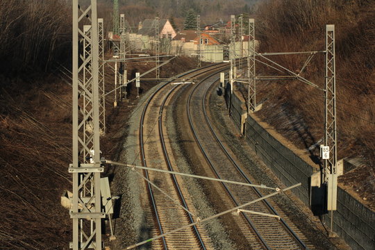 Railway track/These are empty railway tracks.