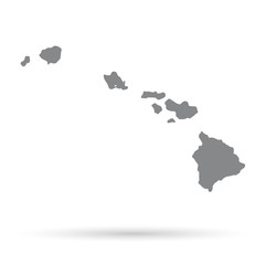 Map of the U.S. state of Hawaii on a white background