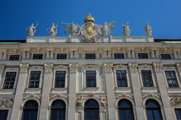 Fototapeta na wymiar Internal Castle Square (Innenhof) in Hofburg palace. Vienna