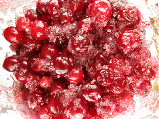 Sugared cranberries dessert