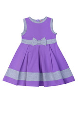 Beautiful lilac summer dress for girls of school age. Isolated on a white background.