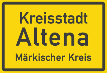 Ortstafel Kreisstadt Altena