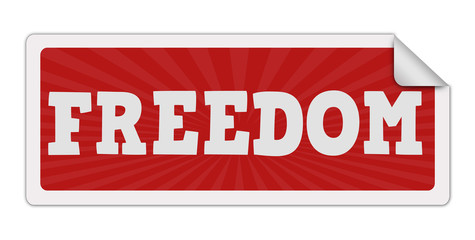 Label with text freedom inside
