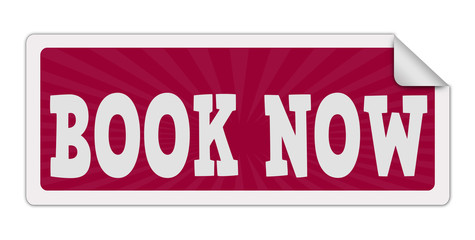 Book now label or sticker