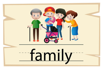 Flashcard desing for word family