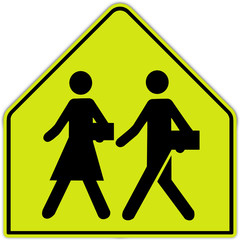 Panneau routier au Québec : zone scolaire