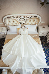 Wedding dress in room