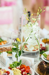 Wedding decoration on the table