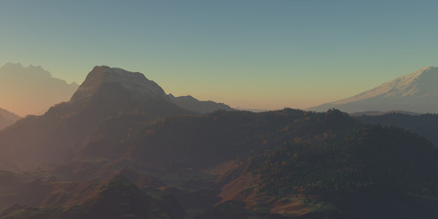 atardecer en la cordillera