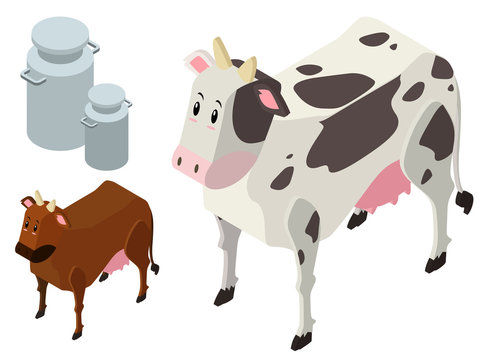 3D design for cows and milk tanks