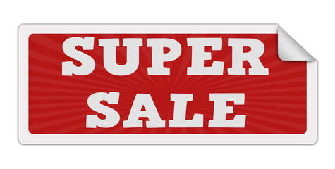 Label with text super sale inside