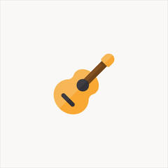 acoustic guitar icon flat design