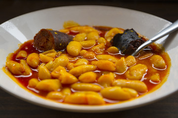 Asturian bean stew - fabada asturiana - traditional northern spanish dish