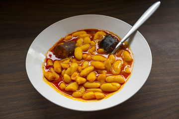 Asturian bean stew - fabada asturiana - traditional northern spanish dish