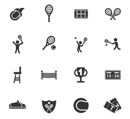 tennis icon set