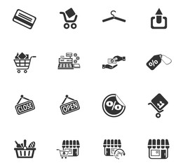 shopping icon set