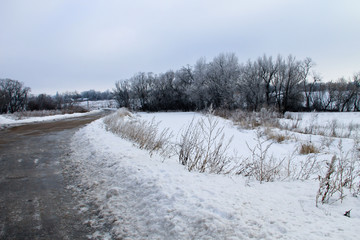 Fototapeta na wymiar Winter rural landscape