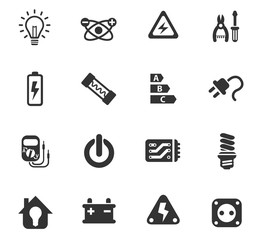 electricity icon set