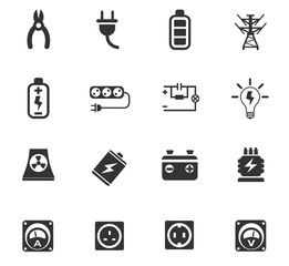 electricity icon set