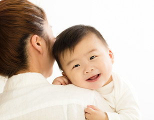young asian Mother holding sweet baby boy